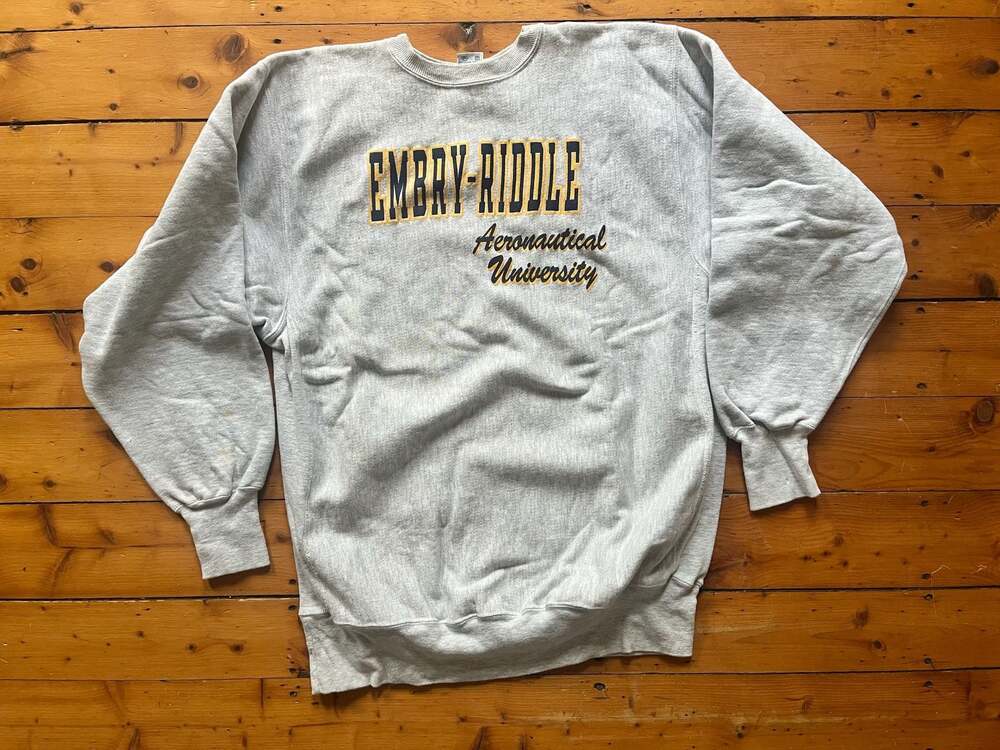 Champion Reverse Weave Embry-Riddle Aeronautical Uni Gray Sweatshirt 3XL